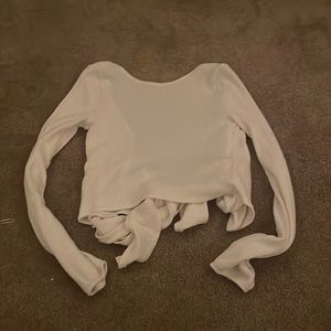 White Reversible Open-Back Sweater
